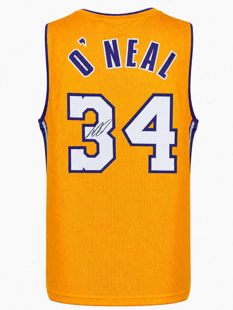 Shaquille O'Neal Autographed Gold T/B Custom Basketball Jersey-Powers Sports Memorabilia