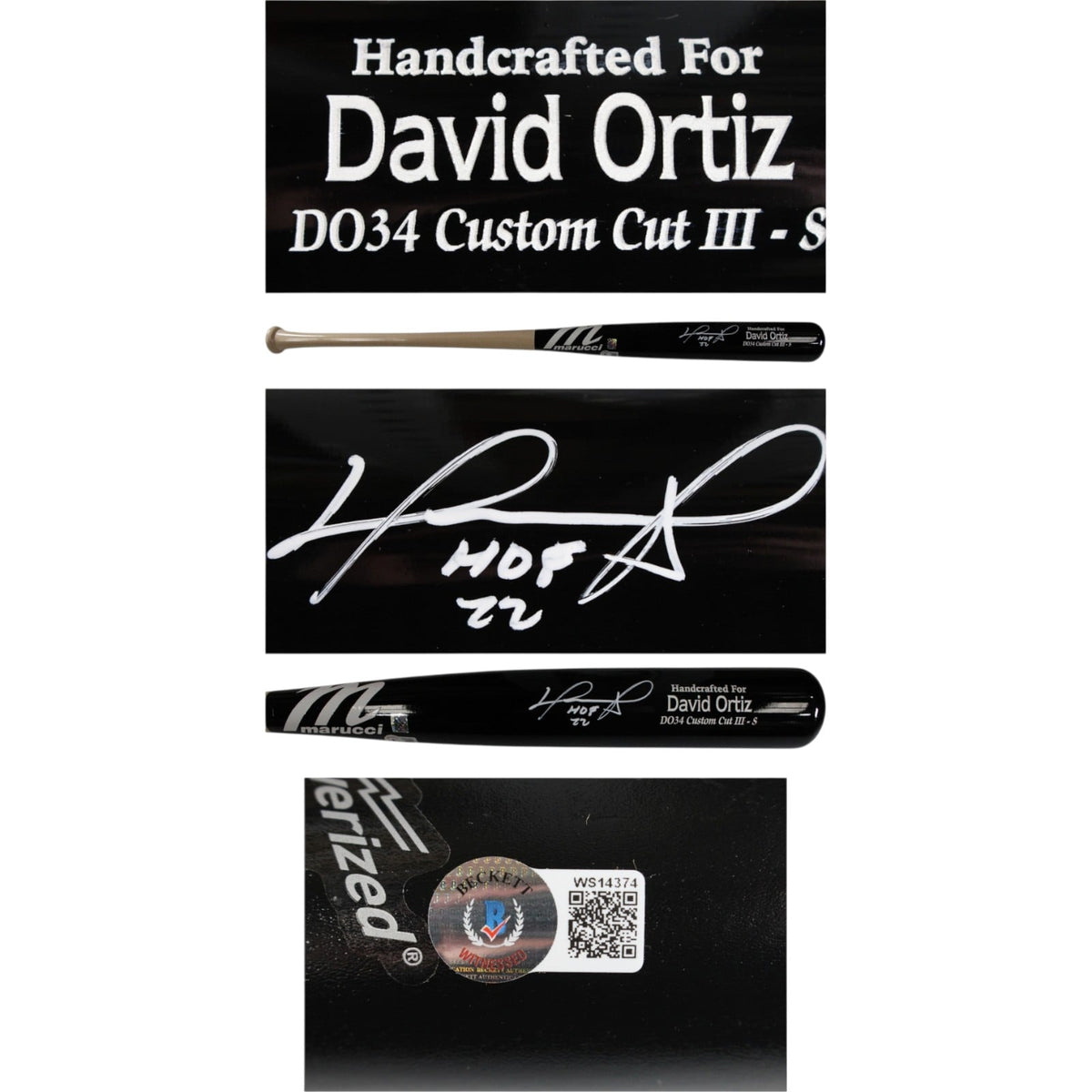 David Ortiz Signed Boston Red Sox Marucci Game Model Bat HOF – Beckett Authenticated-Powers Sports Memorabilia
