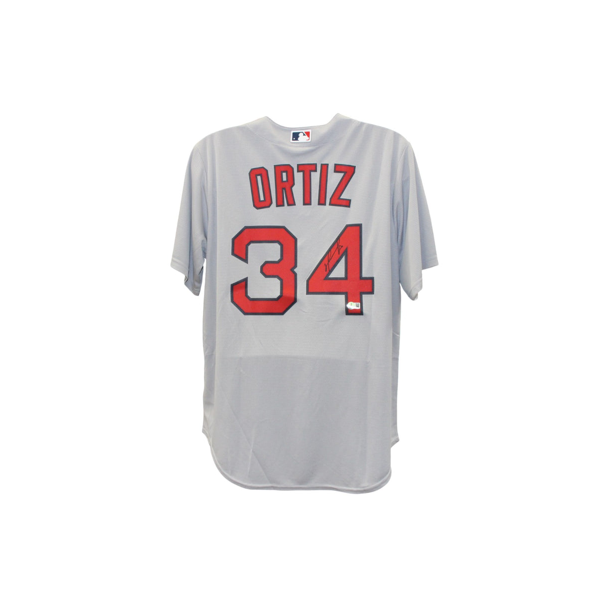 David Ortiz Boston Red Sox Nike Gray Replica Signed Jersey-Powers Sports Memorabilia