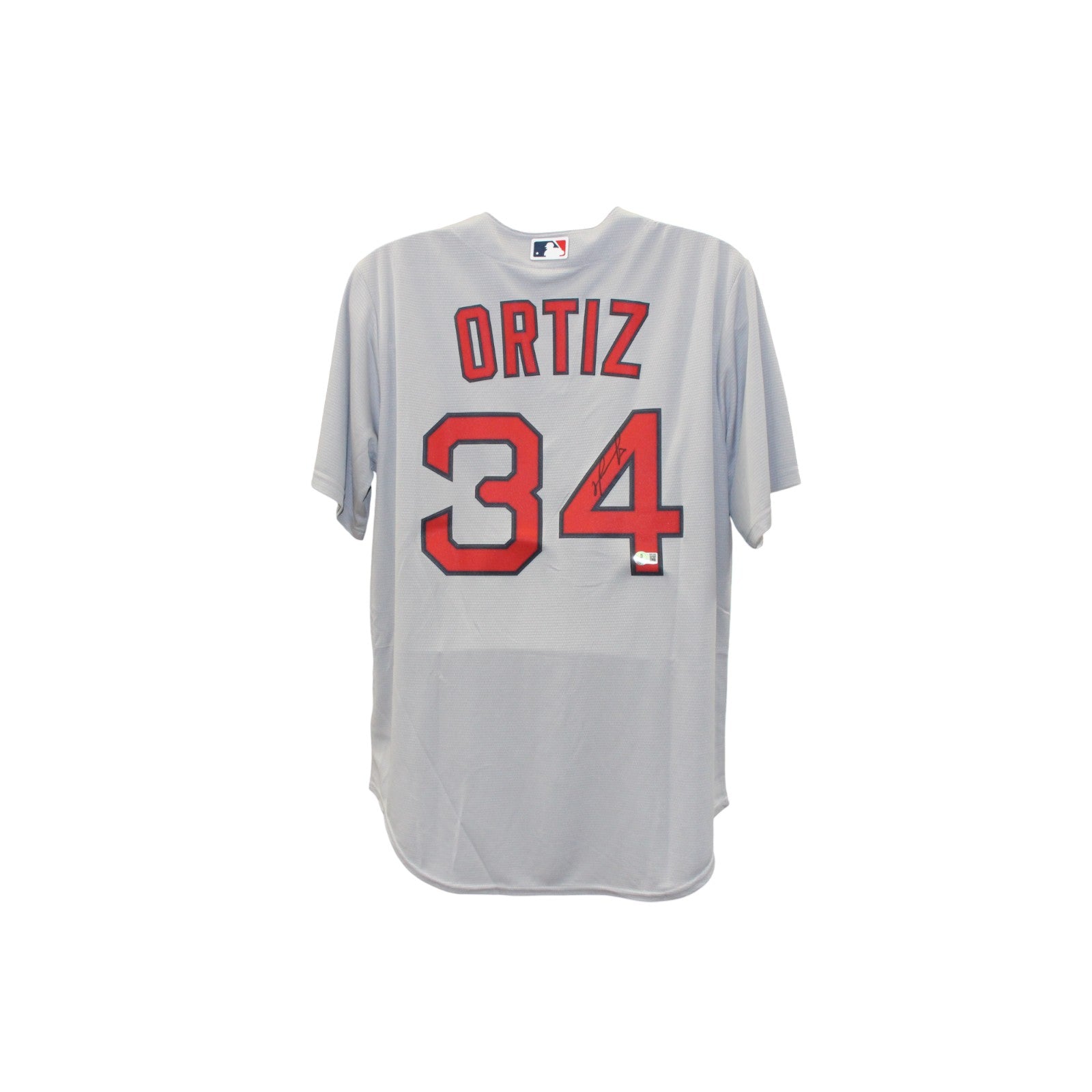 David Ortiz Boston Red Sox Nike Gray Replica Signed Jersey-Powers Sports Memorabilia