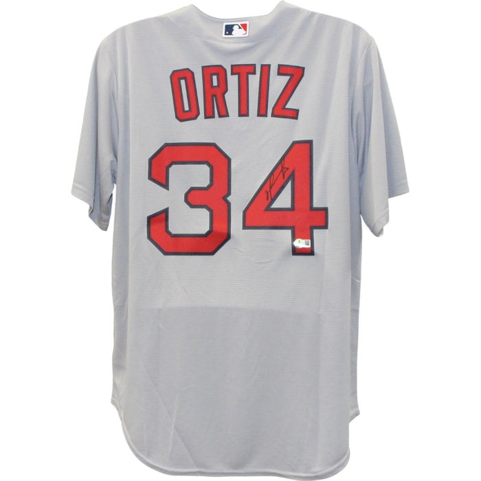 David Ortiz Signed Boston Red Sox Nike Gray Replica sz L Jersey – Beckett Authenticated-Powers Sports Memorabilia