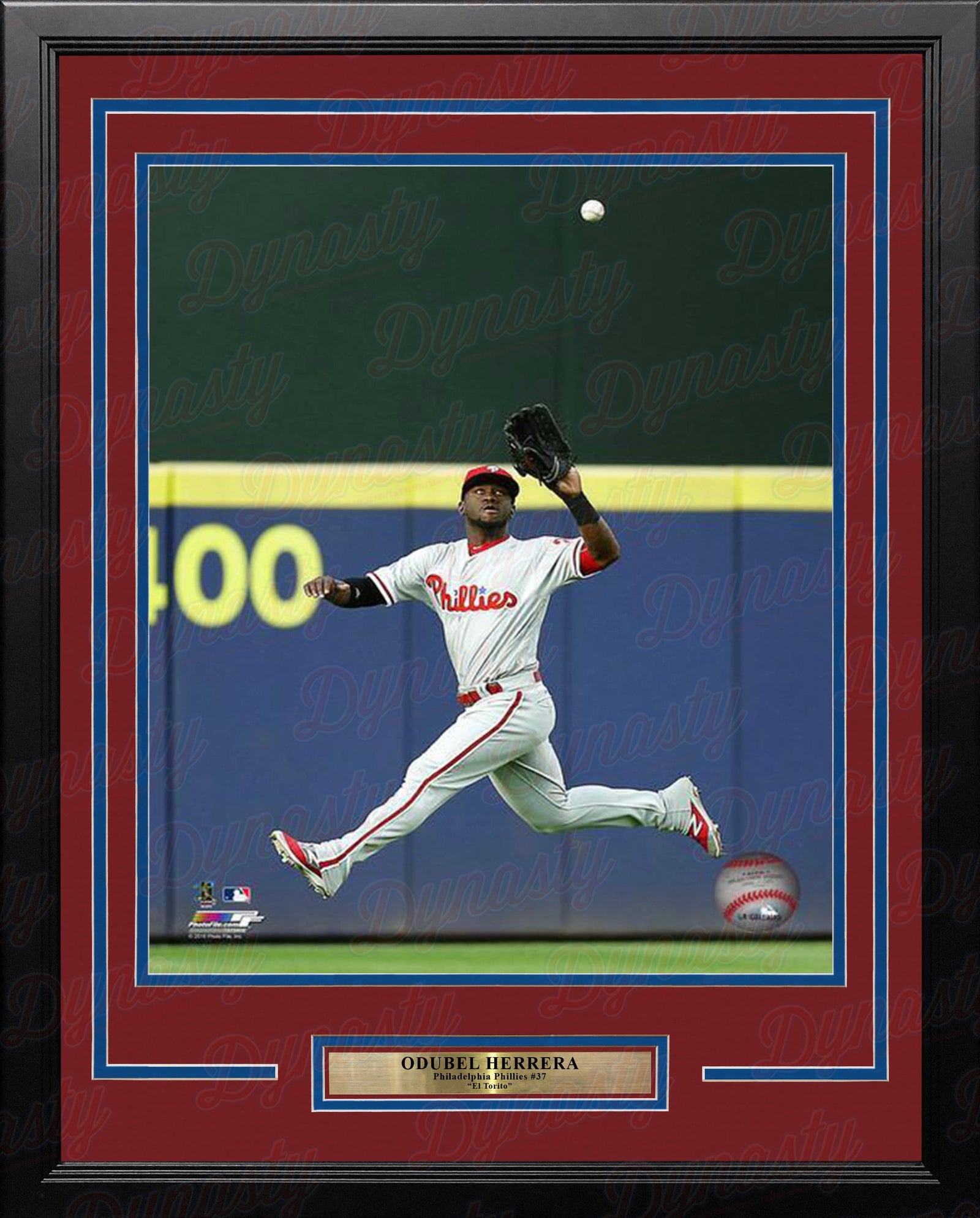 Odúbel Herrera Philadelphia Phillies Jump Catch MLB Baseball Professionally Framed Photo-Powers Sports Memorabilia