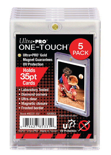 Ultra Pro 35PT UV ONE-TOUCH Magnetic Trading Card Holder- 5 Pack-Powers Sports Memorabilia
