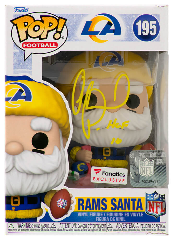 Orlando Pace Los Angeles Rams Autographed Santa Funko Pop #195 w/ HOF 16-Powers Sports Memorabilia