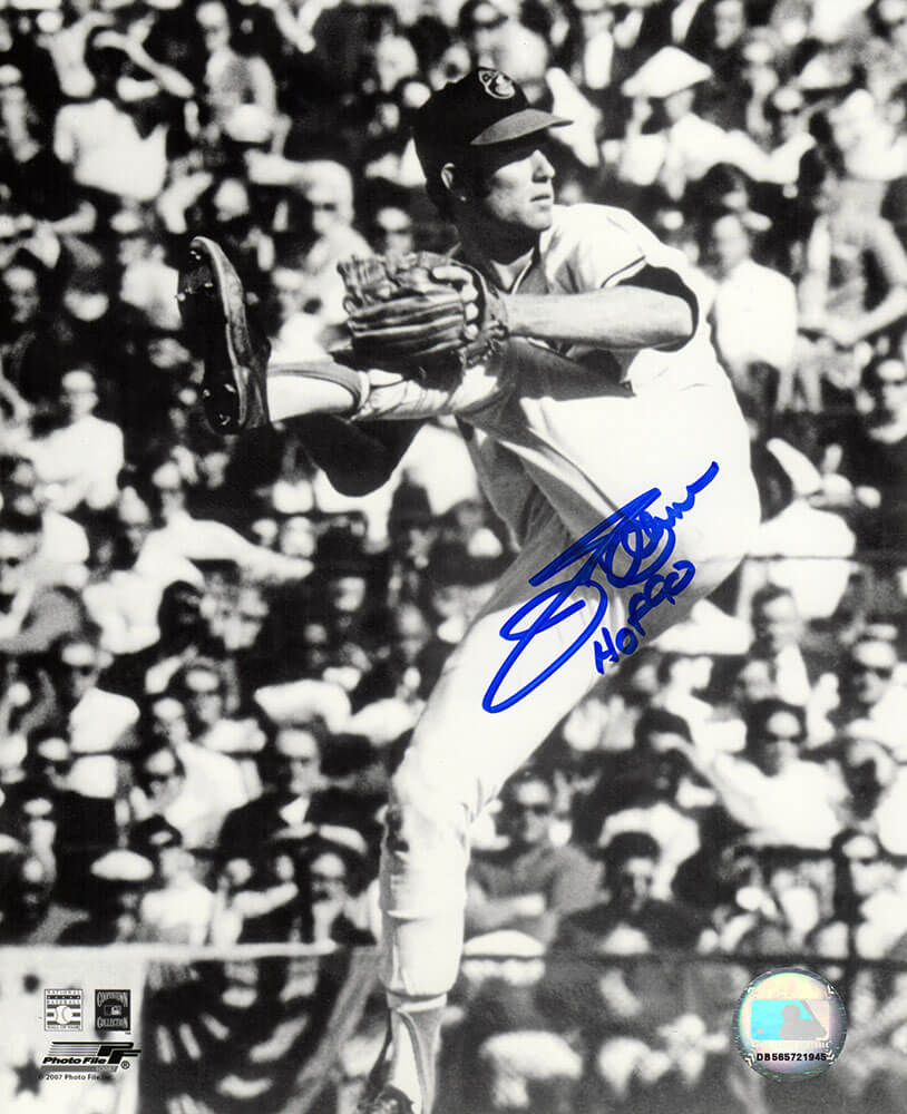 Jim Palmer Autographed Baltimore Orioles B&W Pitching 8x10 Photo with HOF'90-Powers Sports Memorabilia
