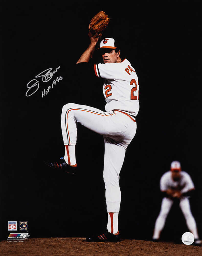 Jim Palmer Baltimore Orioles Autographed White Jersey Pitching 16x20 Photo-Powers Sports Memorabilia