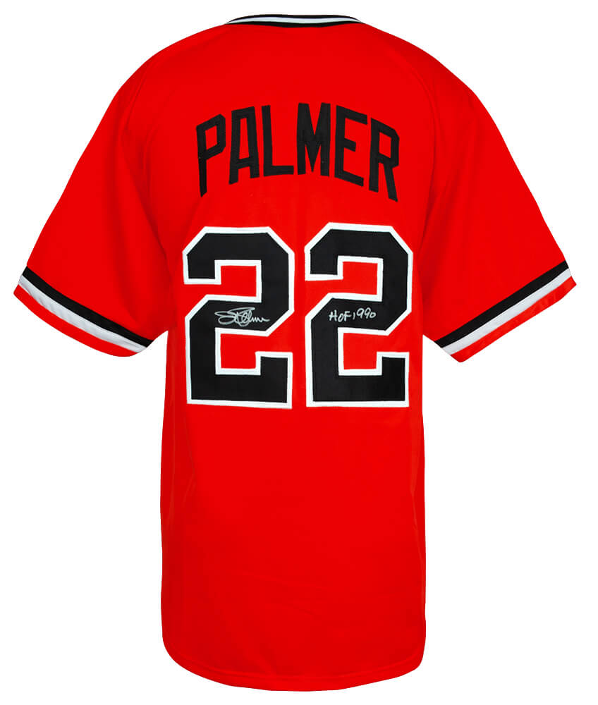 Jim Palmer Autographed Orange Custom Baseball Jersey with HOF'90-Powers Sports Memorabilia