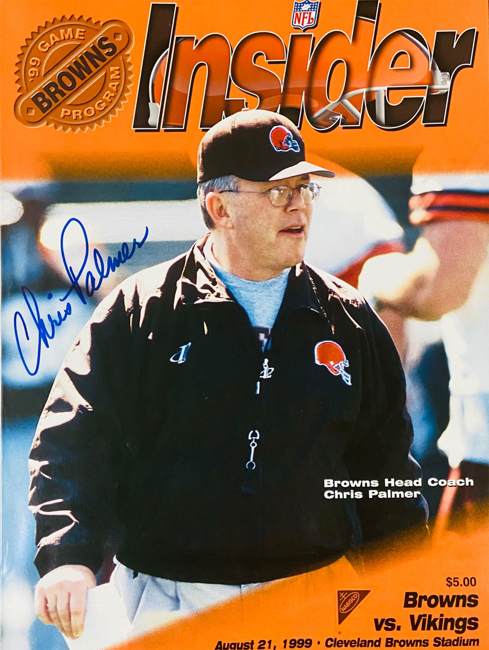 Chris Palmer Cleveland Browns Signed Magazine - Cincinnati Bengals 8/21/1999 Insider Magazine Beckett Beckett-Powers Sports Memorabilia