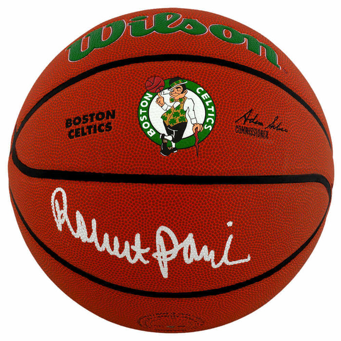 Robert Parish Autographed Wilson Boston Celtics Logo NBA Basketball-Powers Sports Memorabilia
