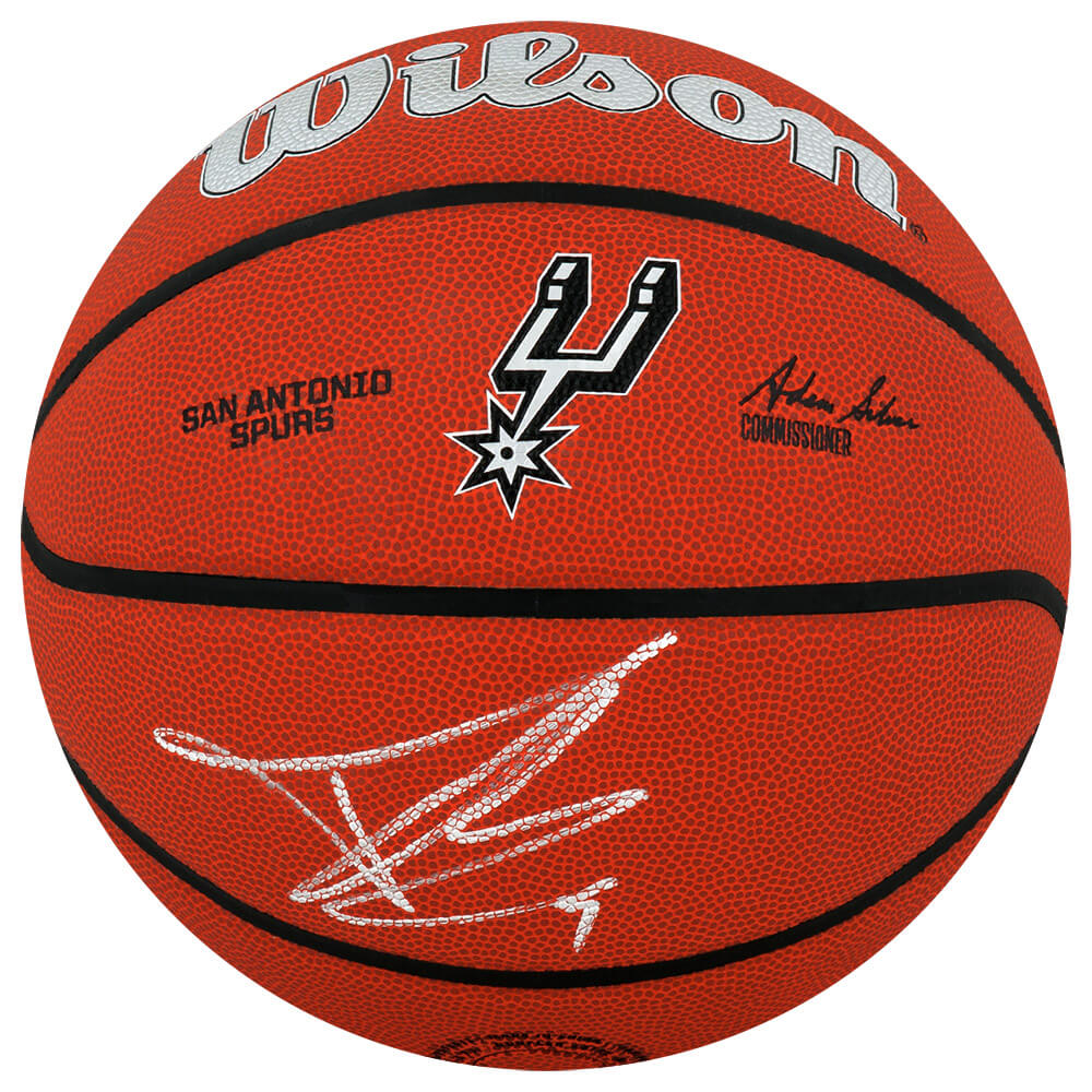 Tony Parker Autographed Wilson San Antonio Spurs Logo Full Size NBA Basketball-Powers Sports Memorabilia