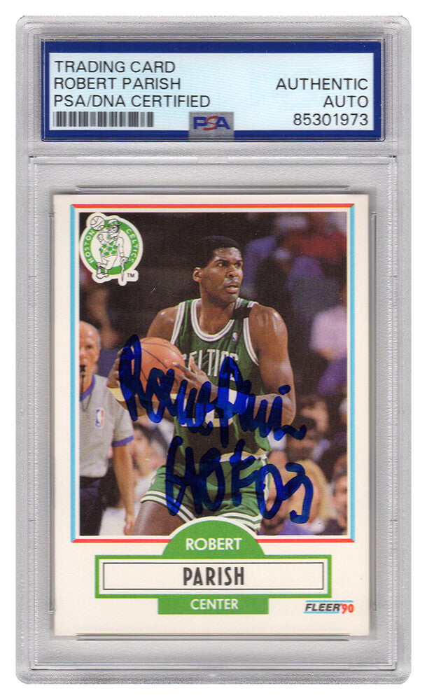 Robert Parish Boston Celtics Autographed 1990 91 Fleer Basketball Ca HOF 03-Powers Sports Memorabilia