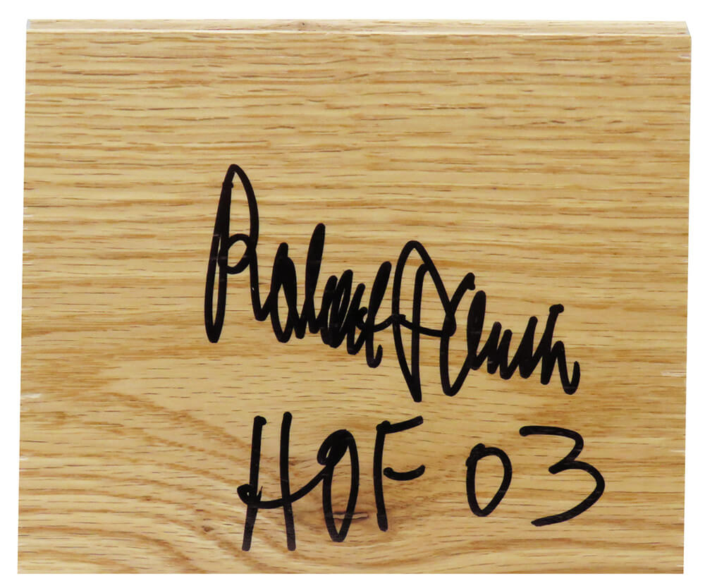 Robert Parish Autographed 5x6 Floor Piece w/ HOF 03-Powers Sports Memorabilia