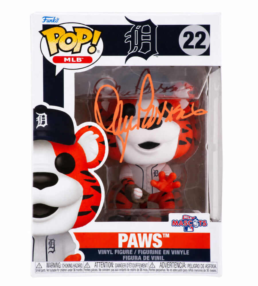 Lance Parrish Autographed Detroit Tigers 'Paws' MLB Mascot Funko Pop Doll #22-Powers Sports Memorabilia