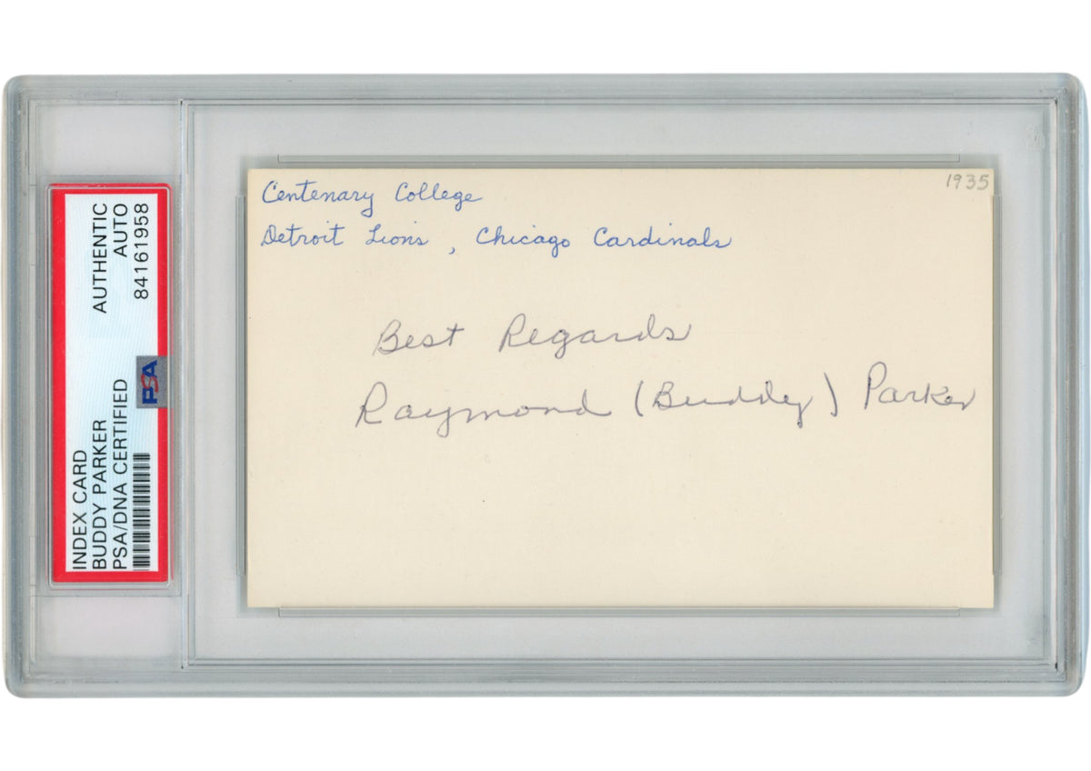 Buddy Parker Chicago Cardinals Signed Mini Helmet - Index Slabbed PSA PSA-Powers Sports Memorabilia
