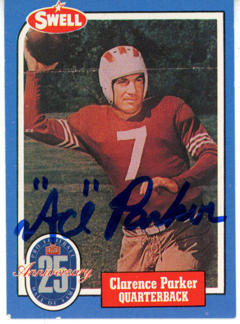 Clarence Ace Parker Brooklyn Dodgers Signed Card - 1988 Swell HOF-Powers Sports Memorabilia