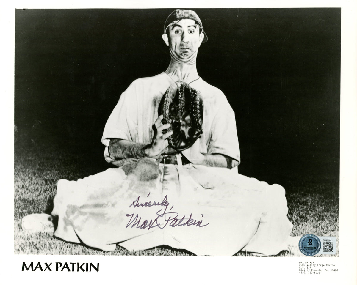 Max Patkin Comedian Signed 8x10 Photo - Clown Prince of Baseball Beckett Beckett-Powers Sports Memorabilia