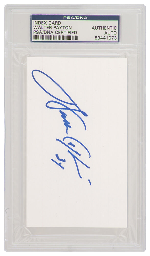 Walter Payton Autographed 3x5 White Index Card Cut-Powers Sports Memorabilia
