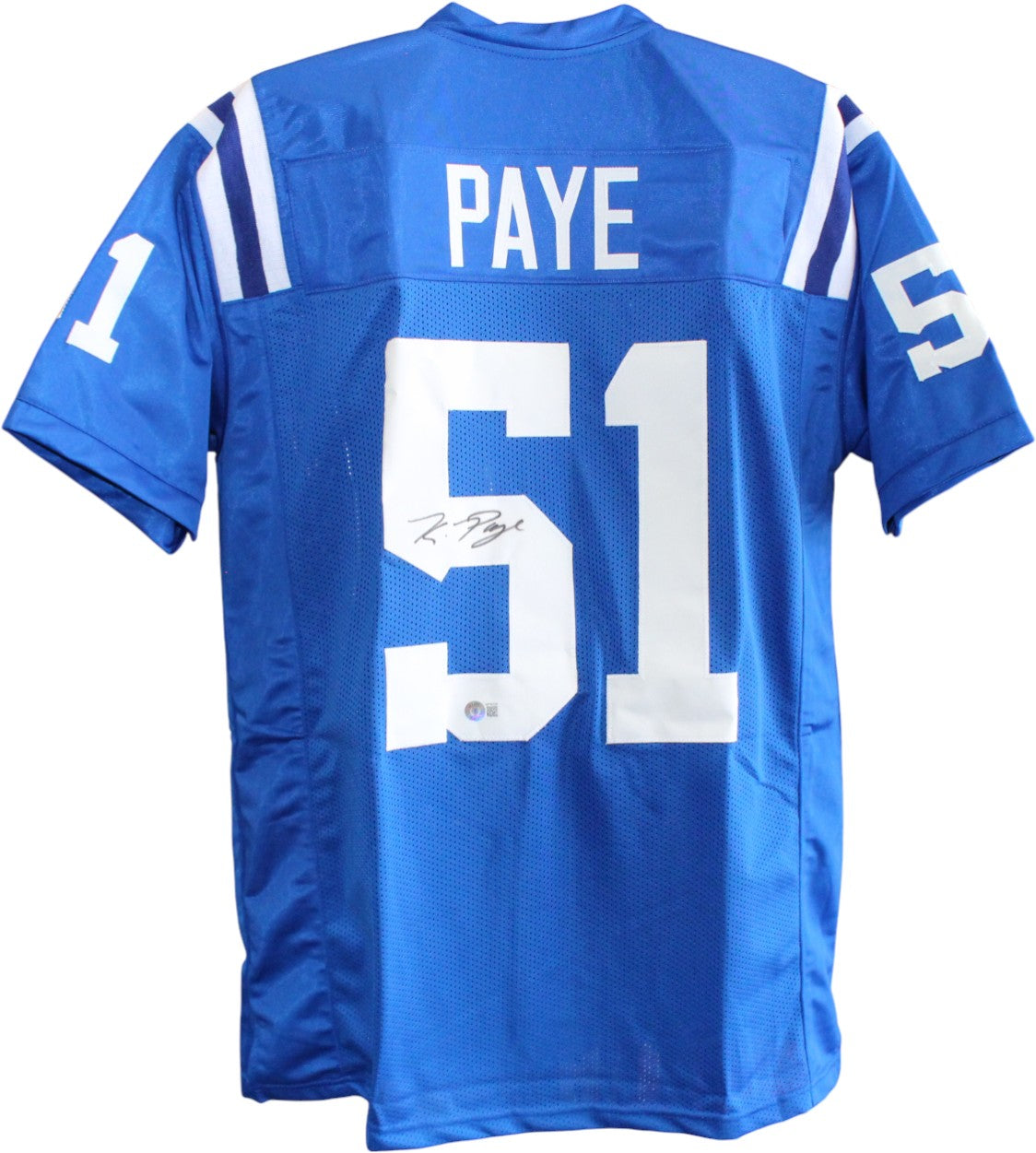 Kwity Paye Indianapolis Colts Signed Jersey - Pro Style Size XL Blue Beckett Beckett-Powers Sports Memorabilia
