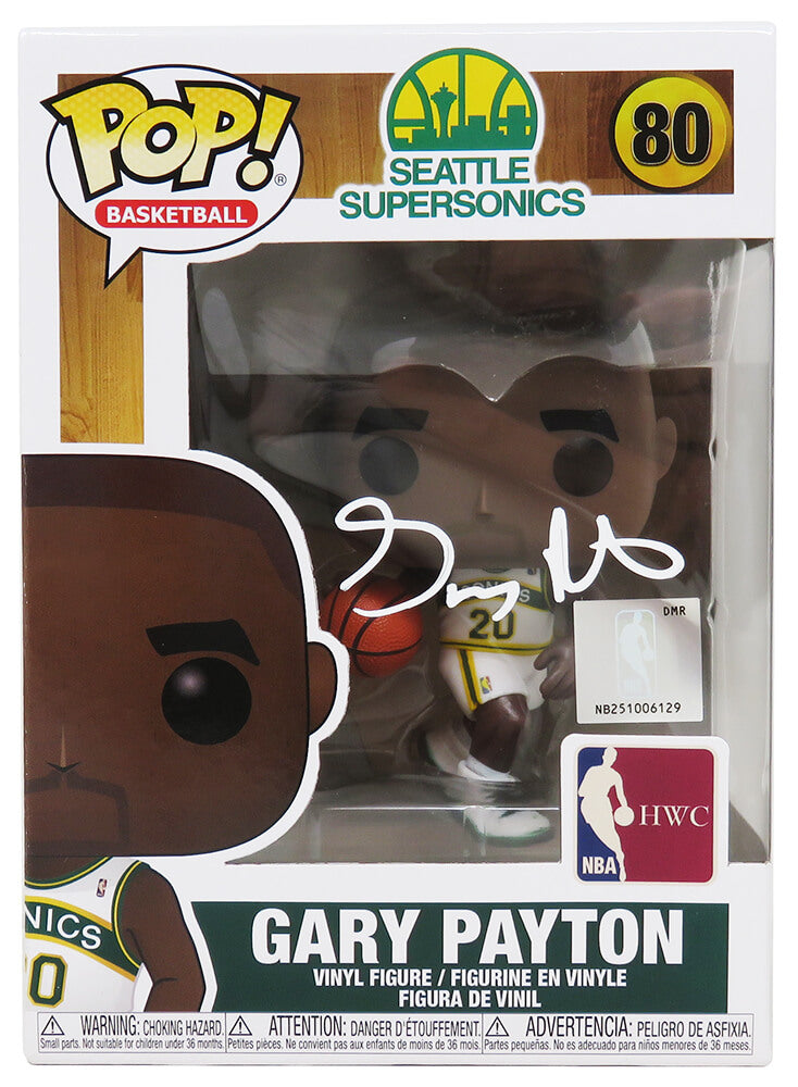 Gary Payton Autographed Seattle Supersonics NBA Funko Pop Doll #80-Powers Sports Memorabilia