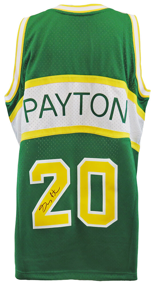 Gary Payton Autographed Seattle Supersonics 1994 Green Road T/B M&N Swingman Basketball Jersey-Powers Sports Memorabilia