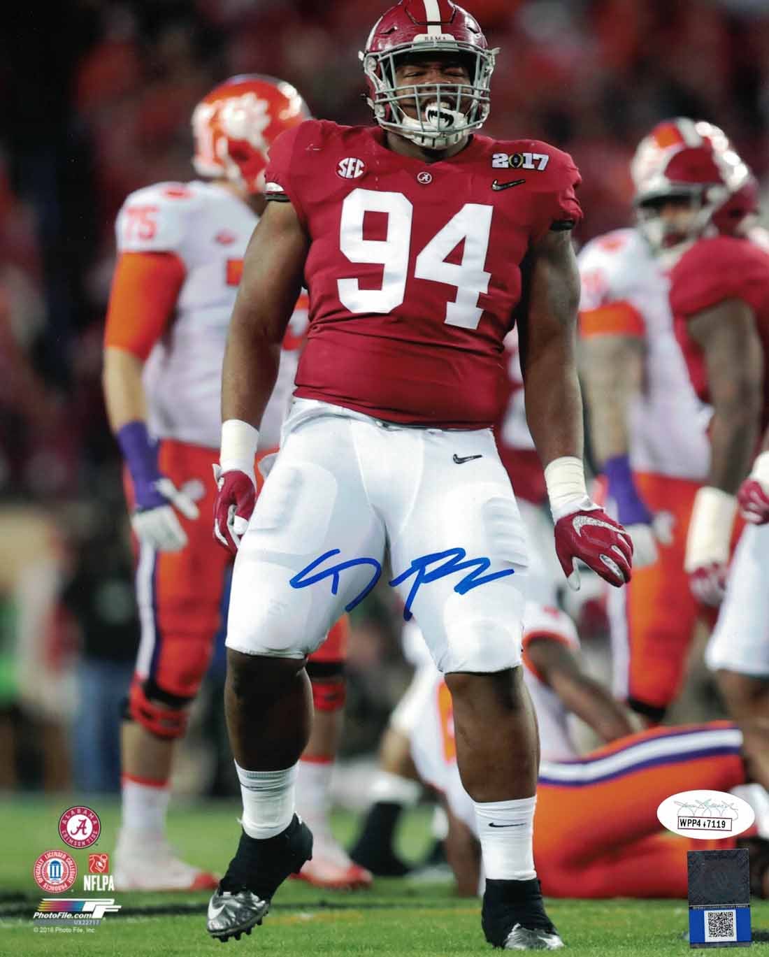 Daron Payne Signed Alabama Crimson Tide 8x10 Photo – JSA Authenticated-Powers Sports Memorabilia