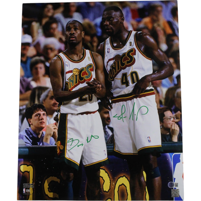 Shawn Kemp Gary Payton Signed Seattle SuperSonics 16x20 Photo – Beckett Authenticated-Powers Sports Memorabilia