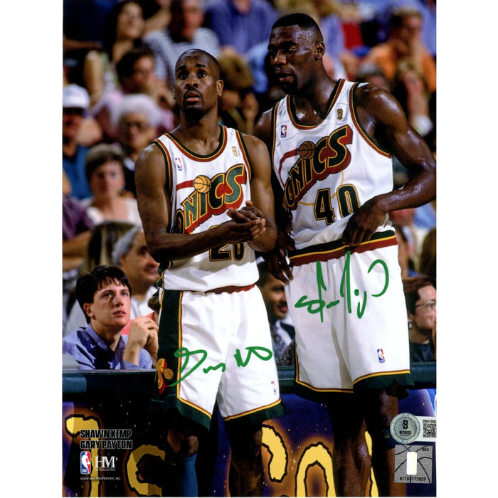 Shawn Kemp Gary Payton Signed Seattle SuperSonics 8x10 Photo – Beckett Authenticated-Powers Sports Memorabilia