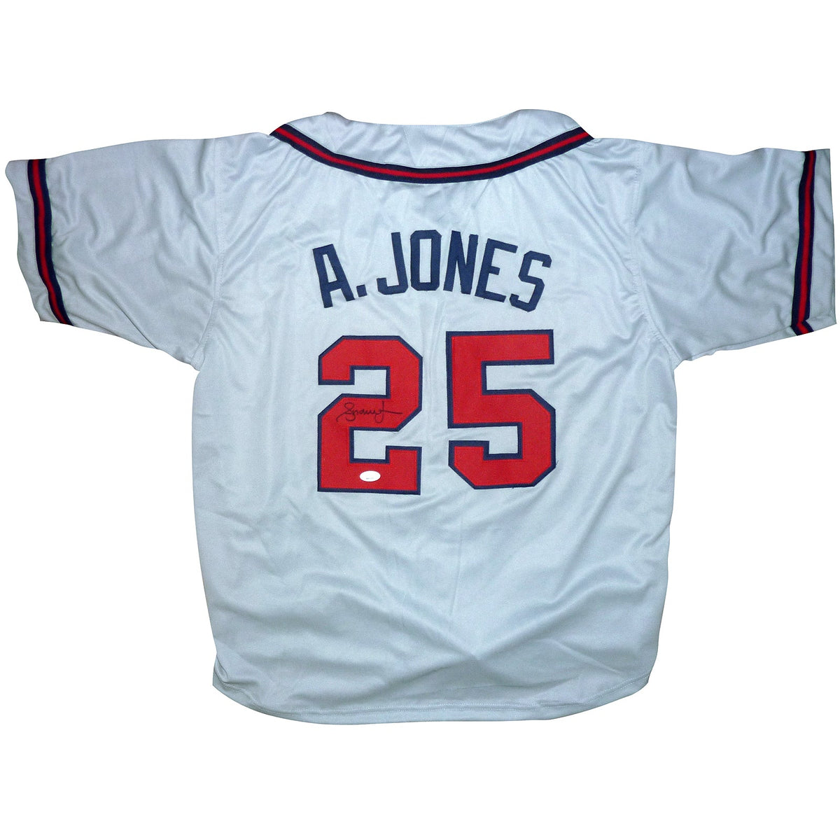 Autographed Andruw Jones Atlanta Braves (Grey #25) Custom Jersey - JSA-Powers Sports Memorabilia