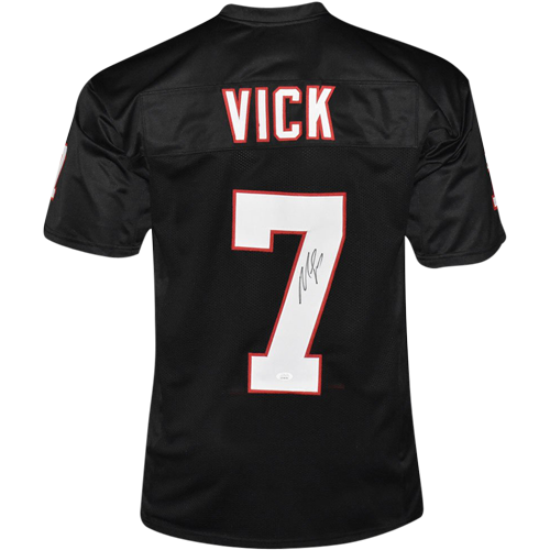 Autographed Michael Vick Atlanta (Black #7) Custom Jersey - JSA-Powers Sports Memorabilia