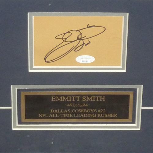 Autographed Emmitt Smith Dallas Cowboys All-Time Leading Rusher Commemorative 11x14 Photo Frame - JSA-Powers Sports Memorabilia