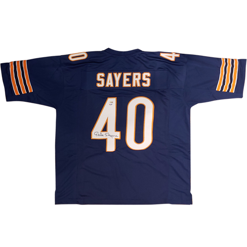 Autographed Gale Sayers Chicago Bears (Blue #40) Custom Jersey - PSA-Powers Sports Memorabilia