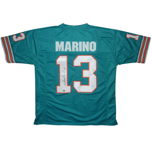 Autographed Dan Marino Miami Dolphins (Teal #13) Custom Jersey - JSA-Powers Sports Memorabilia