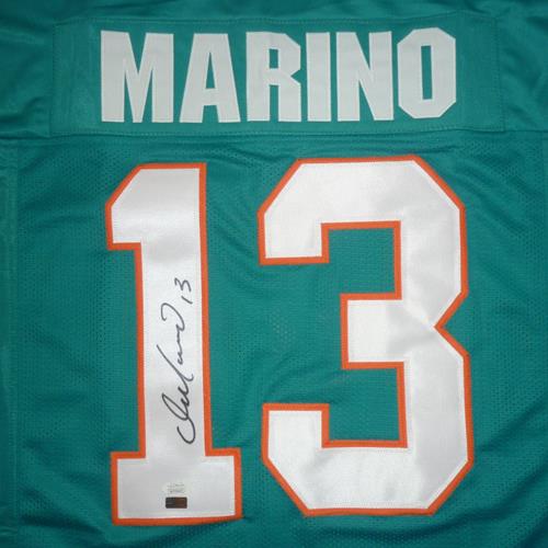 Autographed Dan Marino Miami Dolphins (Teal #13) Custom Jersey - JSA-Powers Sports Memorabilia