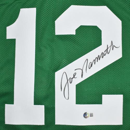 Autographed Joe Namath New York Jets (Green #12) Custom Jersey - Beckett-Powers Sports Memorabilia