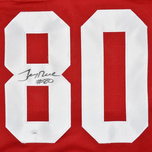 Autographed Jerry Rice San Francisco 49ers (Red #80) Custom Jersey - JSA-Powers Sports Memorabilia
