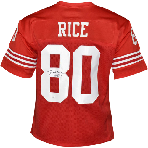 Autographed Jerry Rice San Francisco 49ers (Red #80) Custom Jersey - JSA-Powers Sports Memorabilia