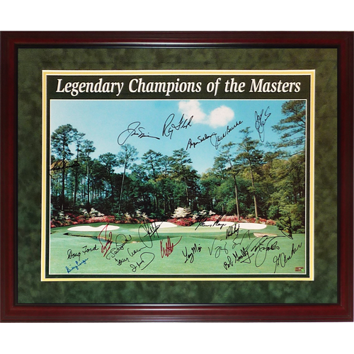 Autographed Masters Champions (22 Signatures) Augusta National Print Deluxe Framed - Nicklaus, Palmer-Powers Sports Memorabilia