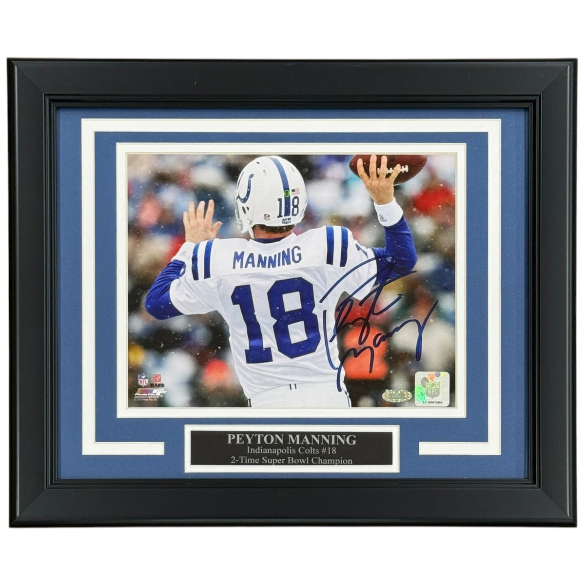 Autographed Peyton Manning Indianapolis Colts Deluxe Framed 8x10 Photo - Beckett-Powers Sports Memorabilia