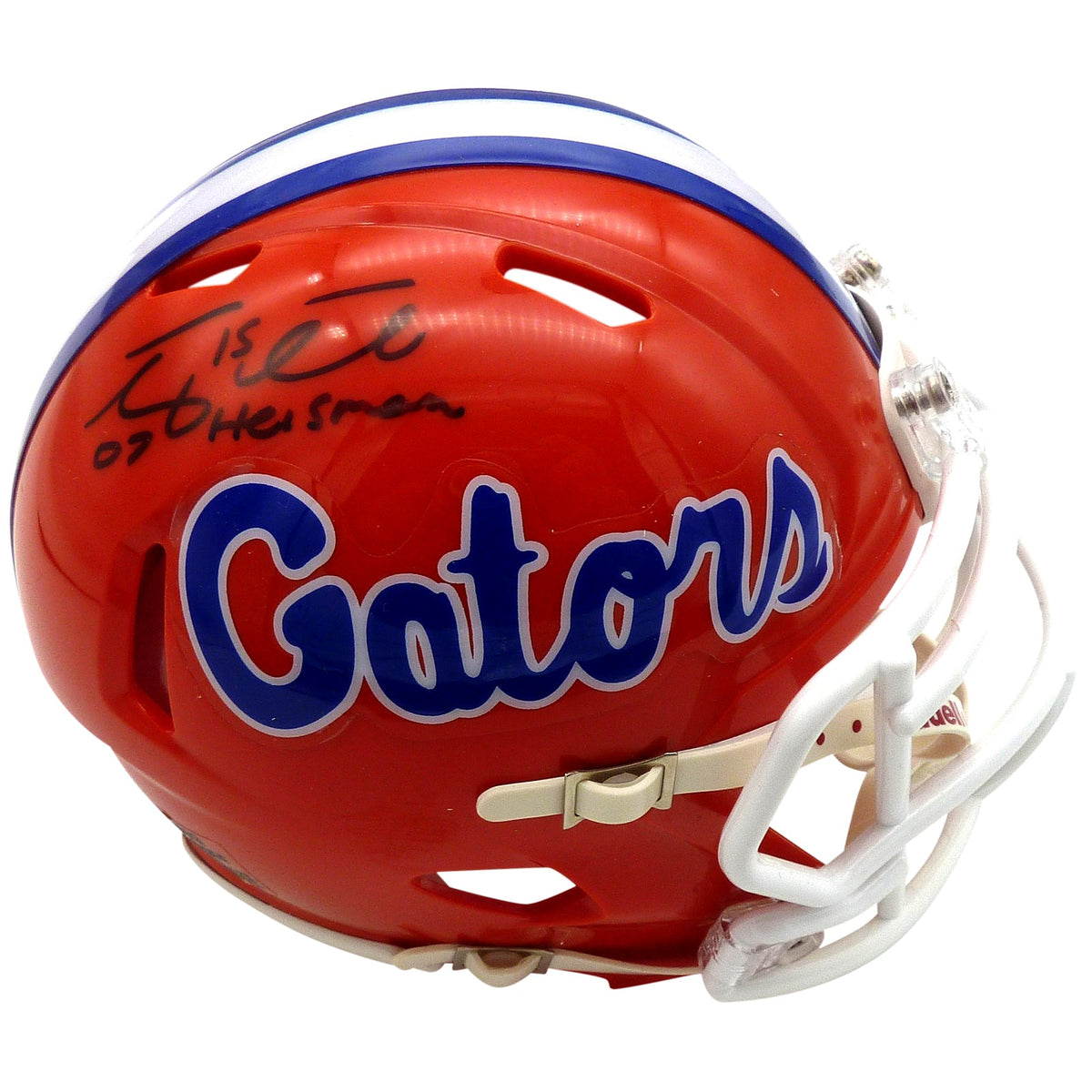 Autographed Tim Tebow Florida Gators Mini Helmet w/ "07 Heisman"-Powers Sports Memorabilia