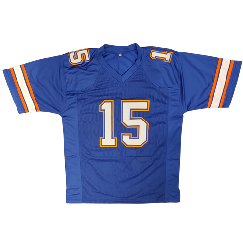 Autographed Tim Tebow Florida Gators (Blue #15) Jersey w/ "07 Heisman" - Tebow Holo-Powers Sports Memorabilia