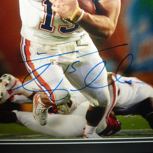 Autographed Tim Tebow Florida Gators (08 BCS Run) Deluxe Framed 16x20 Photo - Tebow Holo-Powers Sports Memorabilia
