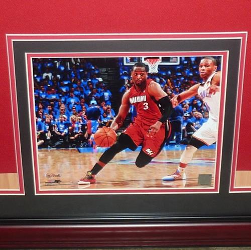 Autographed Dwyane Wade Miami Heat (Red #3) Deluxe Framed Jersey - Fanatics-Powers Sports Memorabilia