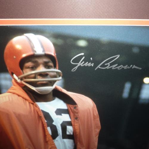 Autographed Jim Brown Cleveland Browns Deluxe Framed 16x20 Photo - Fanatics-Powers Sports Memorabilia