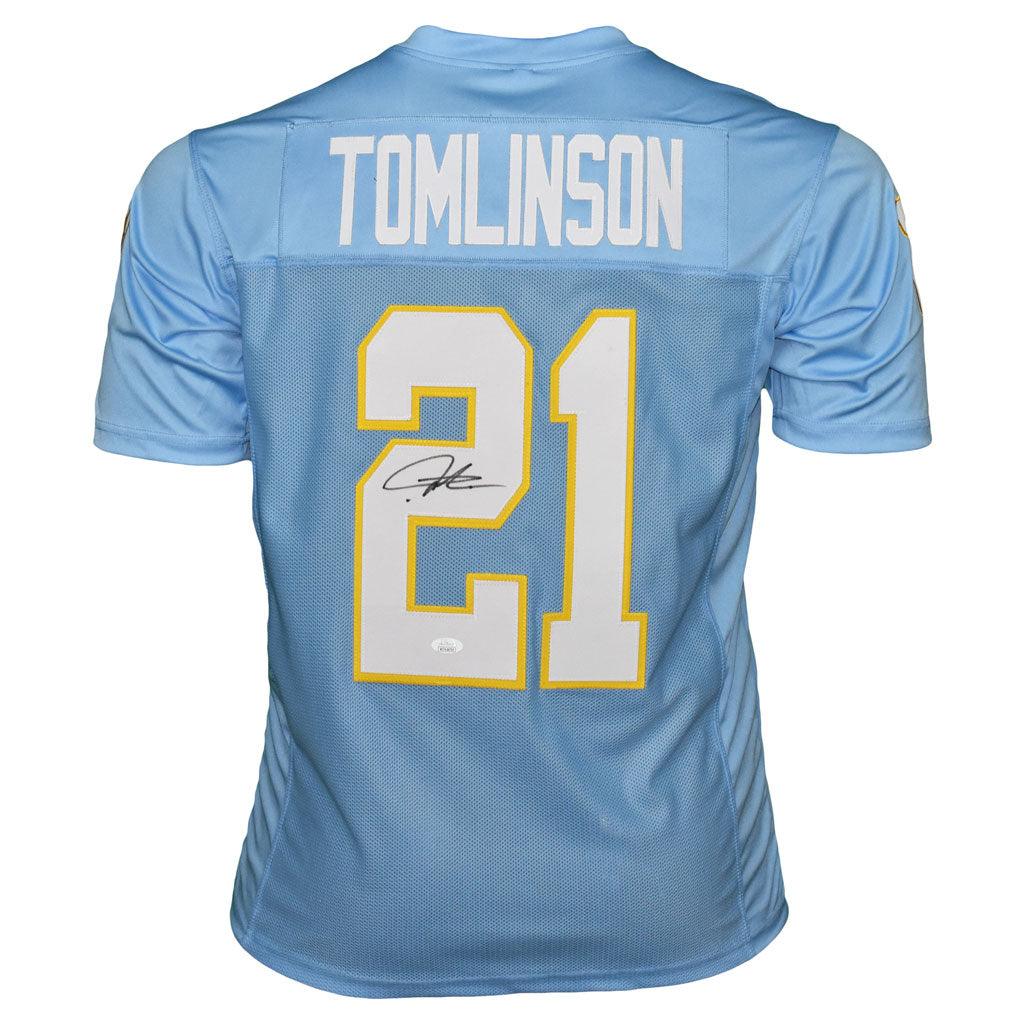 Autographed Ladainian Tomlinson San Diego (Baby Blue #21) Custom Jersey - Beckett-Powers Sports Memorabilia