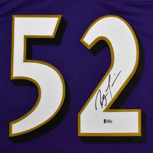 Autographed Ray Lewis Baltimore Ravens (Purple #52) Custom Jersey - Beckett-Powers Sports Memorabilia