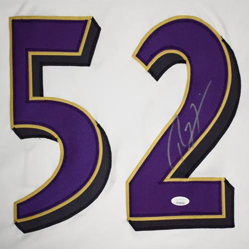 Autographed Ray Lewis Baltimore Ravens (White #52) Custom Jersey - JSA-Powers Sports Memorabilia