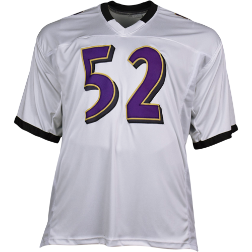 Autographed Ray Lewis Baltimore Ravens (White #52) Custom Jersey - JSA-Powers Sports Memorabilia