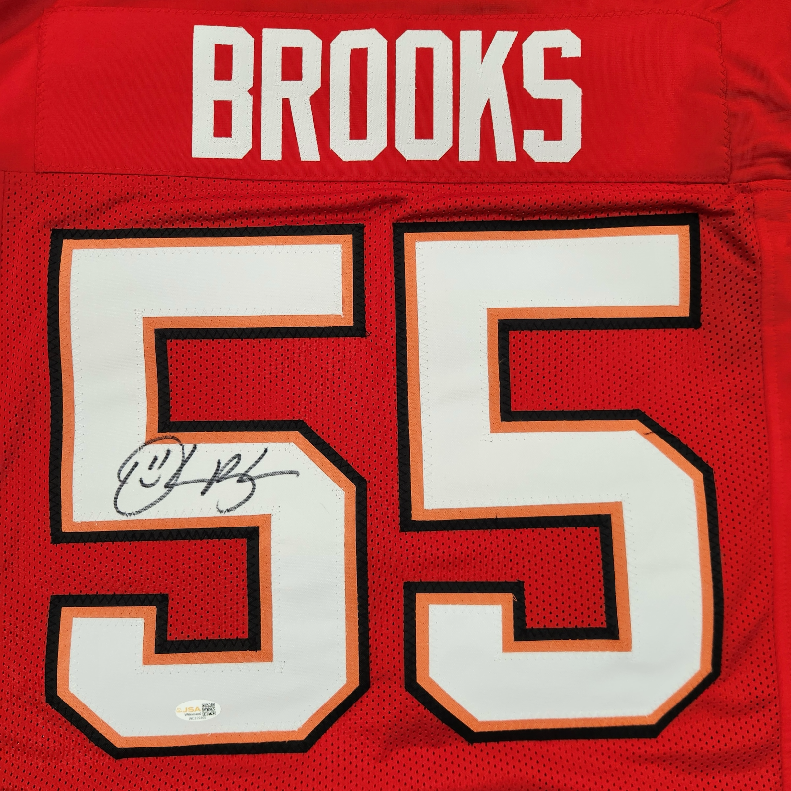 Autographed Derrick Brooks Tampa Bay Buccaneers (Red #55) Custom Jersey - JSA-Powers Sports Memorabilia