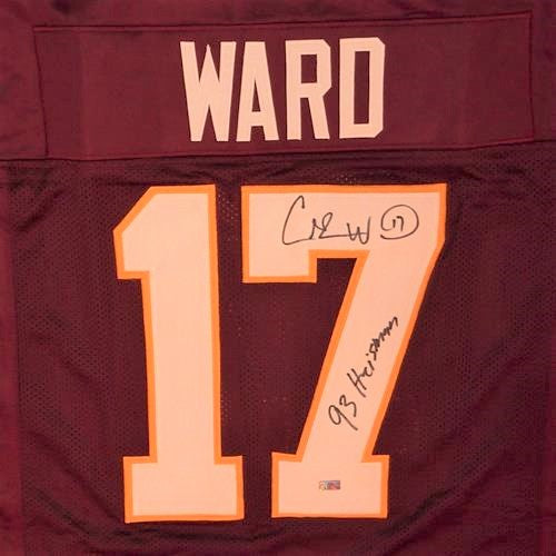 Autographed Charlie Ward FSU Florida State (Garnet #17) Custom Stitched Jersey w/ "93 Heisman"-Powers Sports Memorabilia
