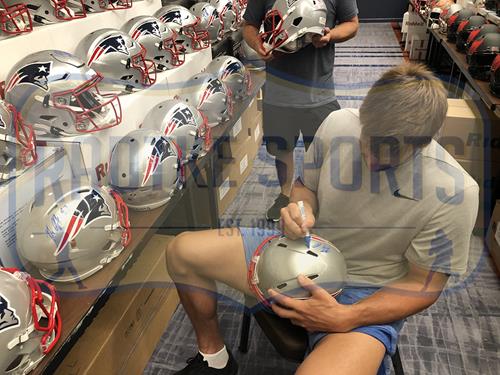 Autographed Rob Gronkowski New England Patriots Deluxe Full-Size Replica Helmet - Gronk Holo-Powers Sports Memorabilia